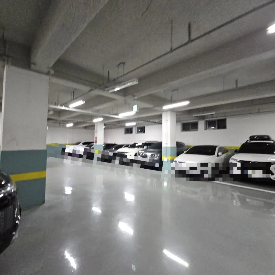 Entrance to the building's underground parking lot