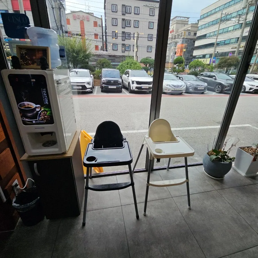 Baby chair set up in the restaurant