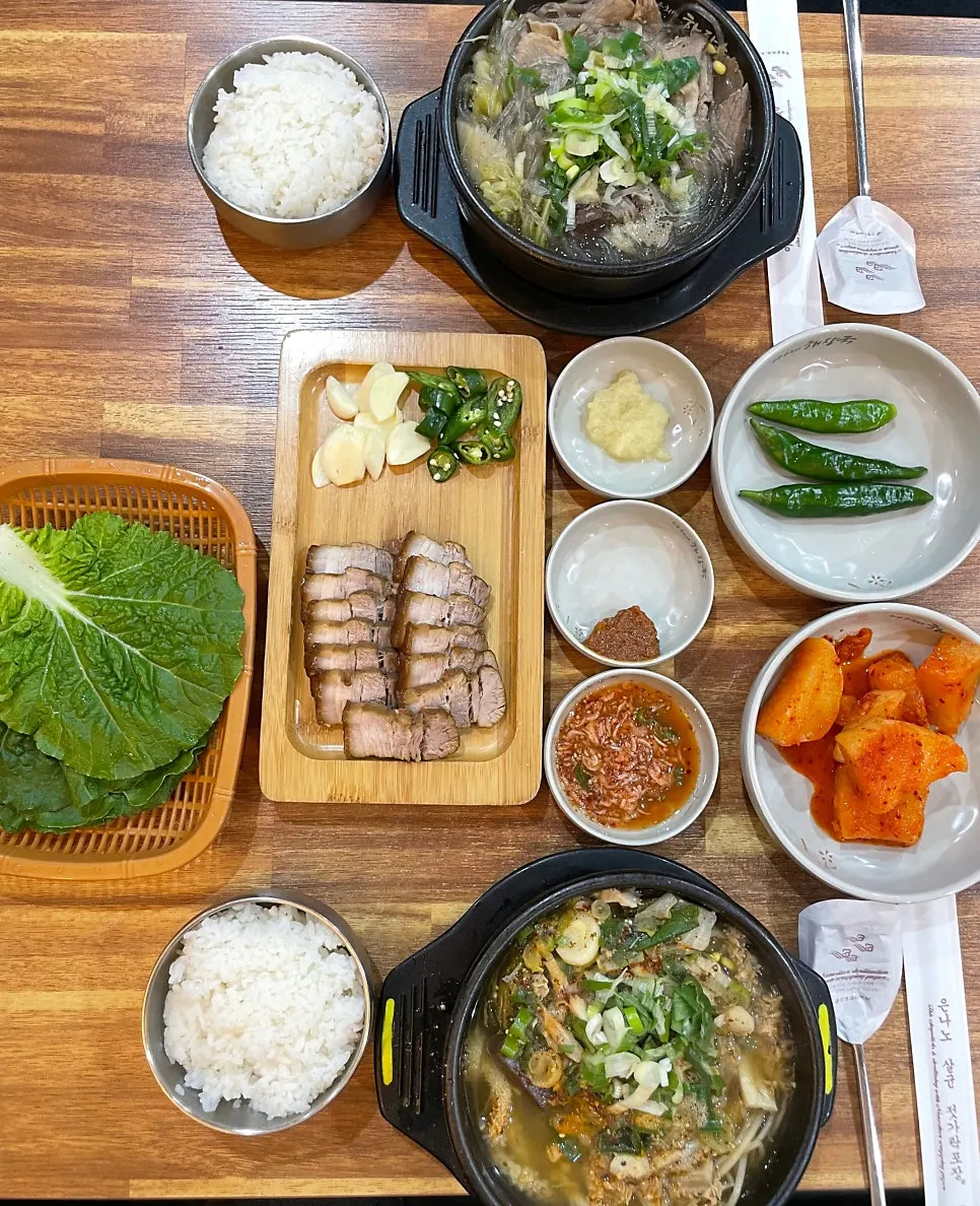 Dombe pork served with side dishes