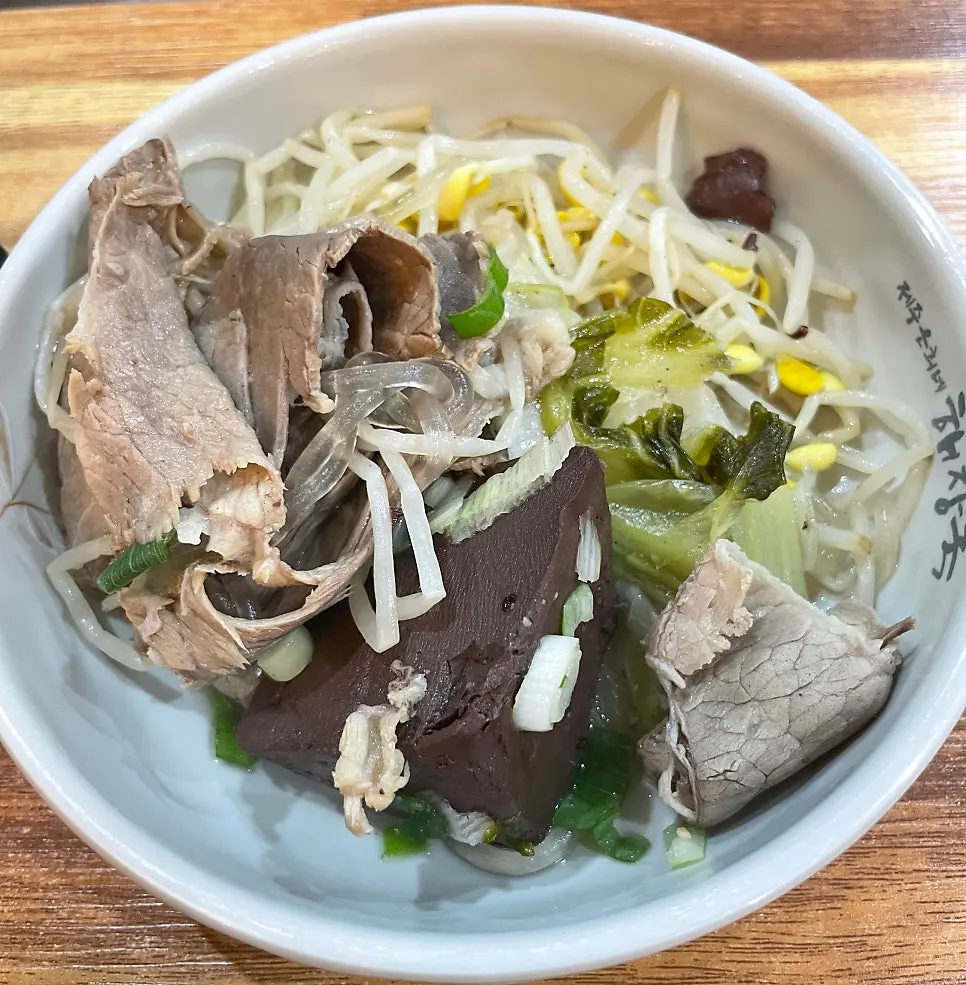 Haejangguk and tripe soup served together on the table