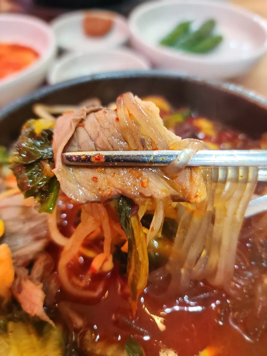 Haejangguk generously filled with bean sprouts