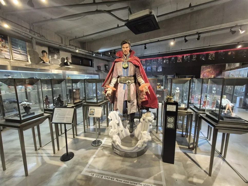 Exhibit around Doctor Strange with a protective-line notice