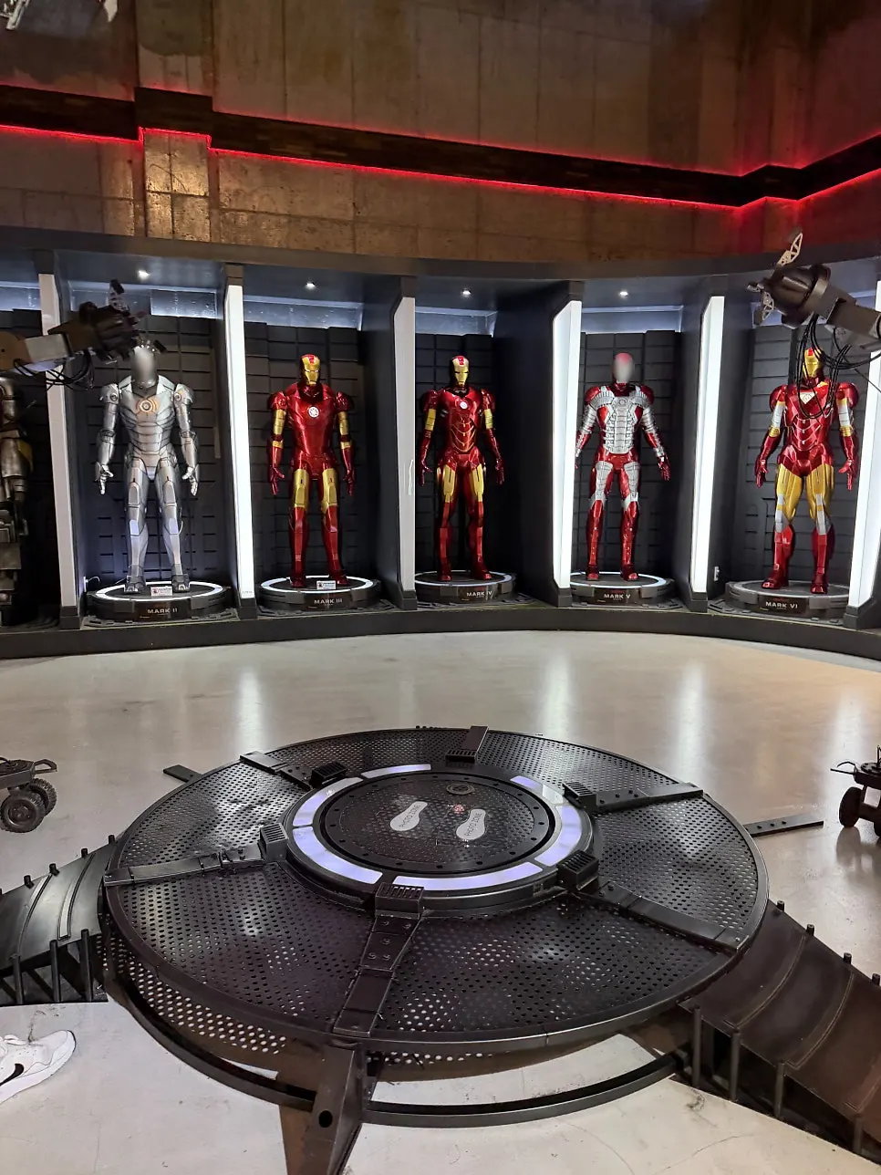 Life-size Iron Man suit on display