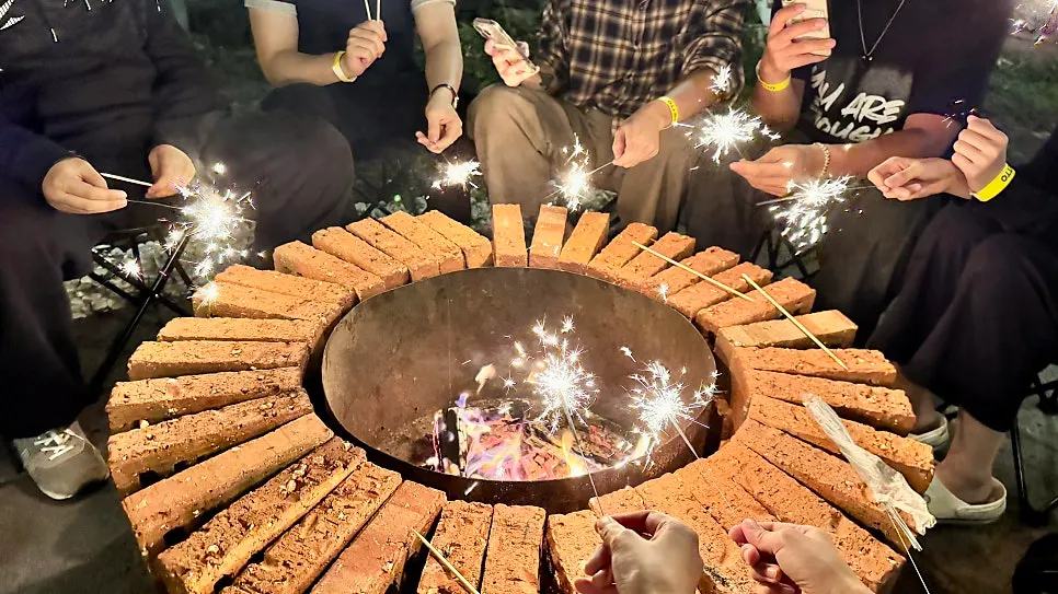 A party with over twenty people even on a weekday