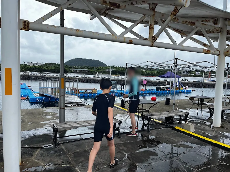 Ready to enter the water for sea walking