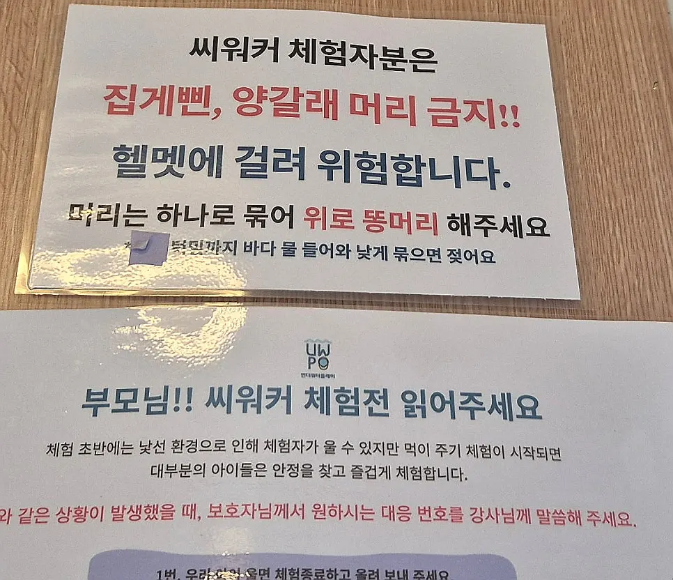 씨워크 체험 준비 과정