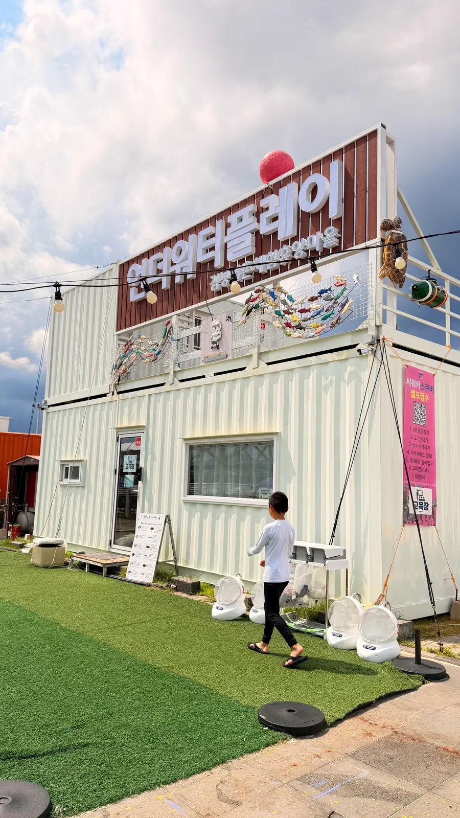 Before starting the sea walking experience at Underwater Play, Kimnyeong Port, Jeju