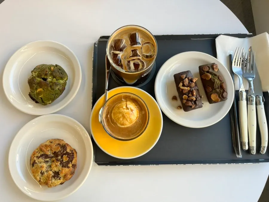 Desserts arriving at Gluttony Coffee