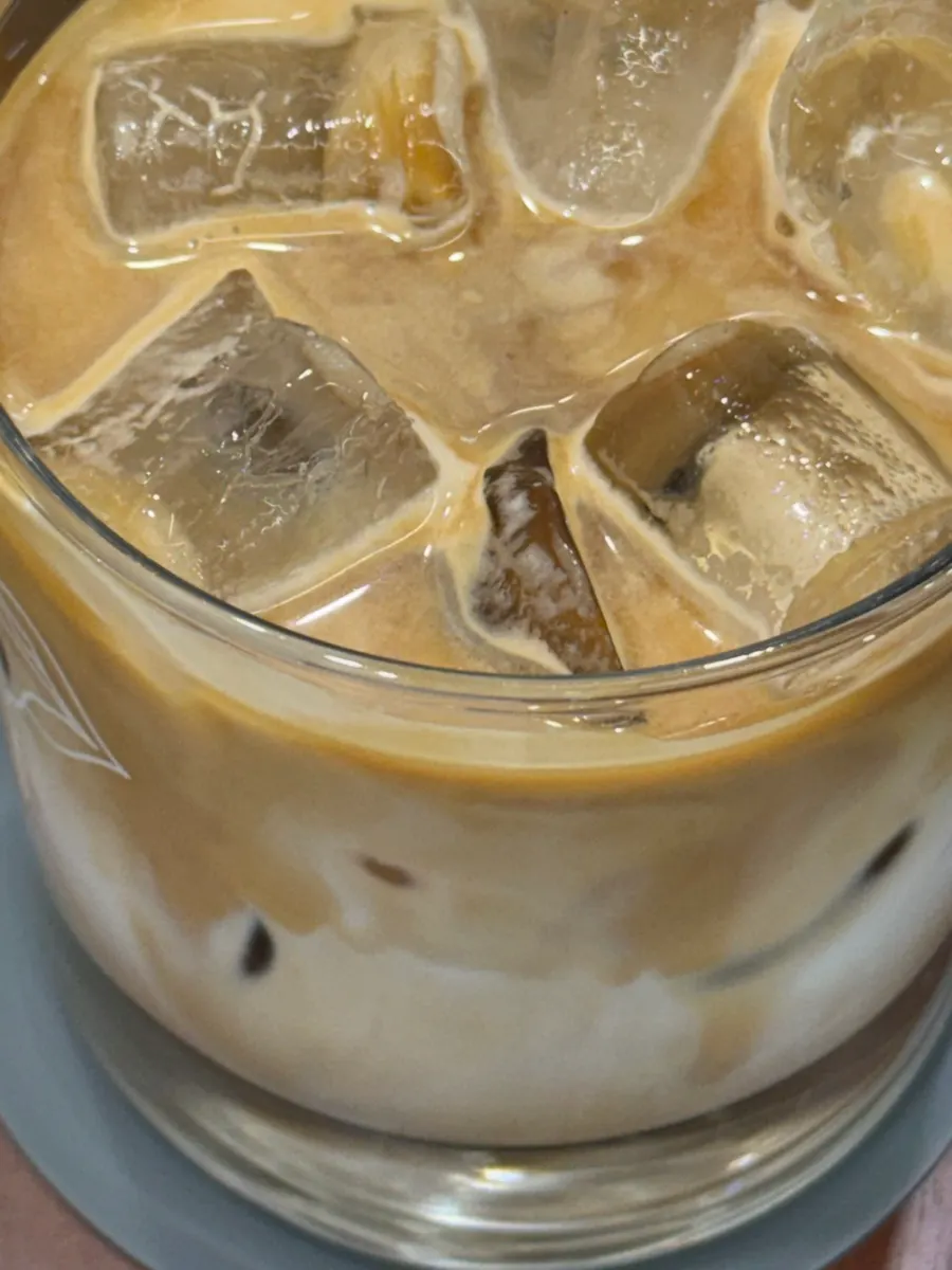 Close-up of the watermelon ttaengmoban drink at Gluttony Coffee