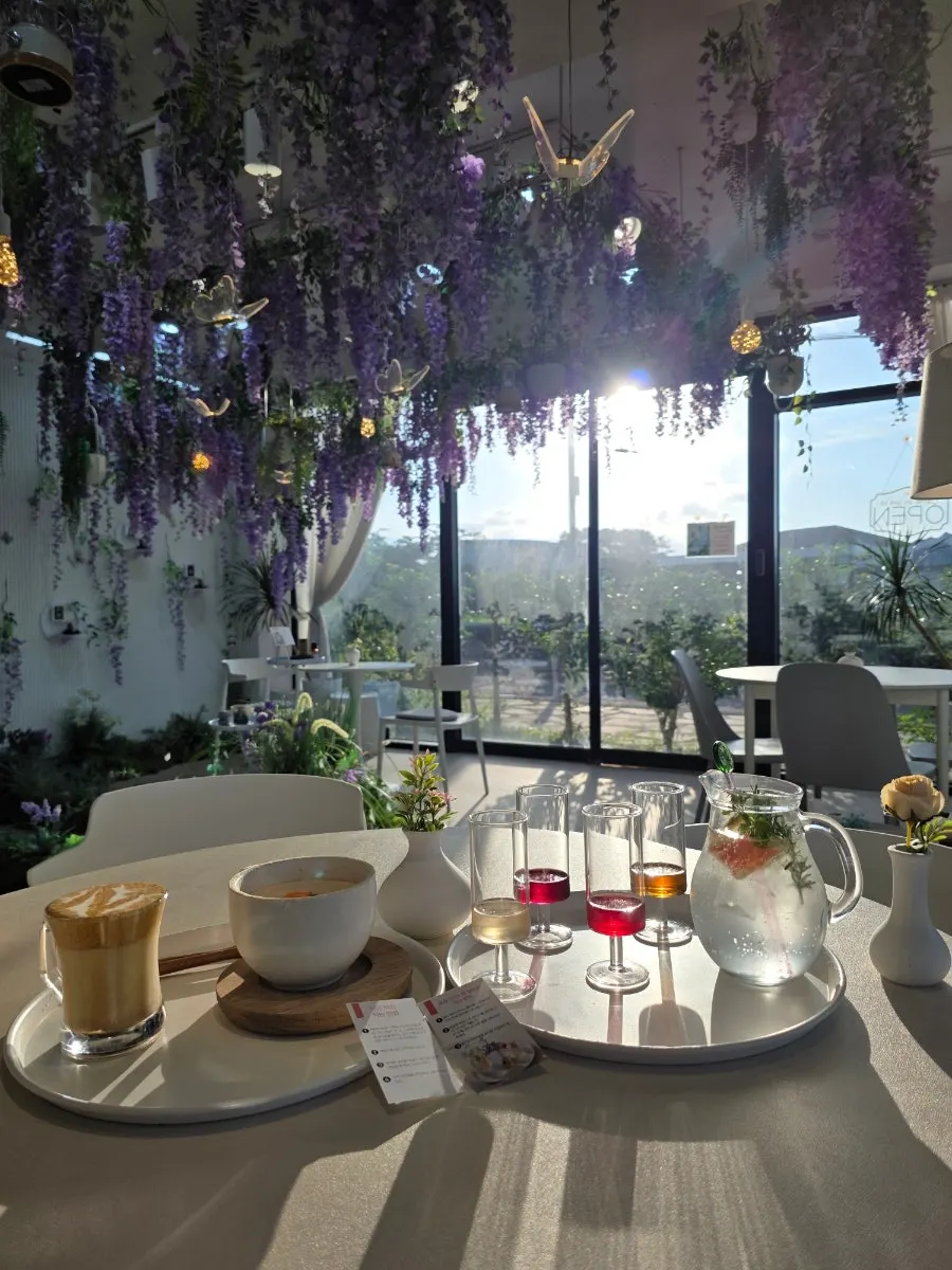 View of the café found near Sehwa during a trip to eastern Jeju