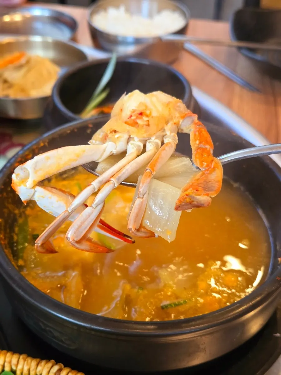 Seafood hot pot with doenjang-based broth