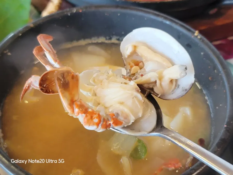 Seafood hot pot bubbling away