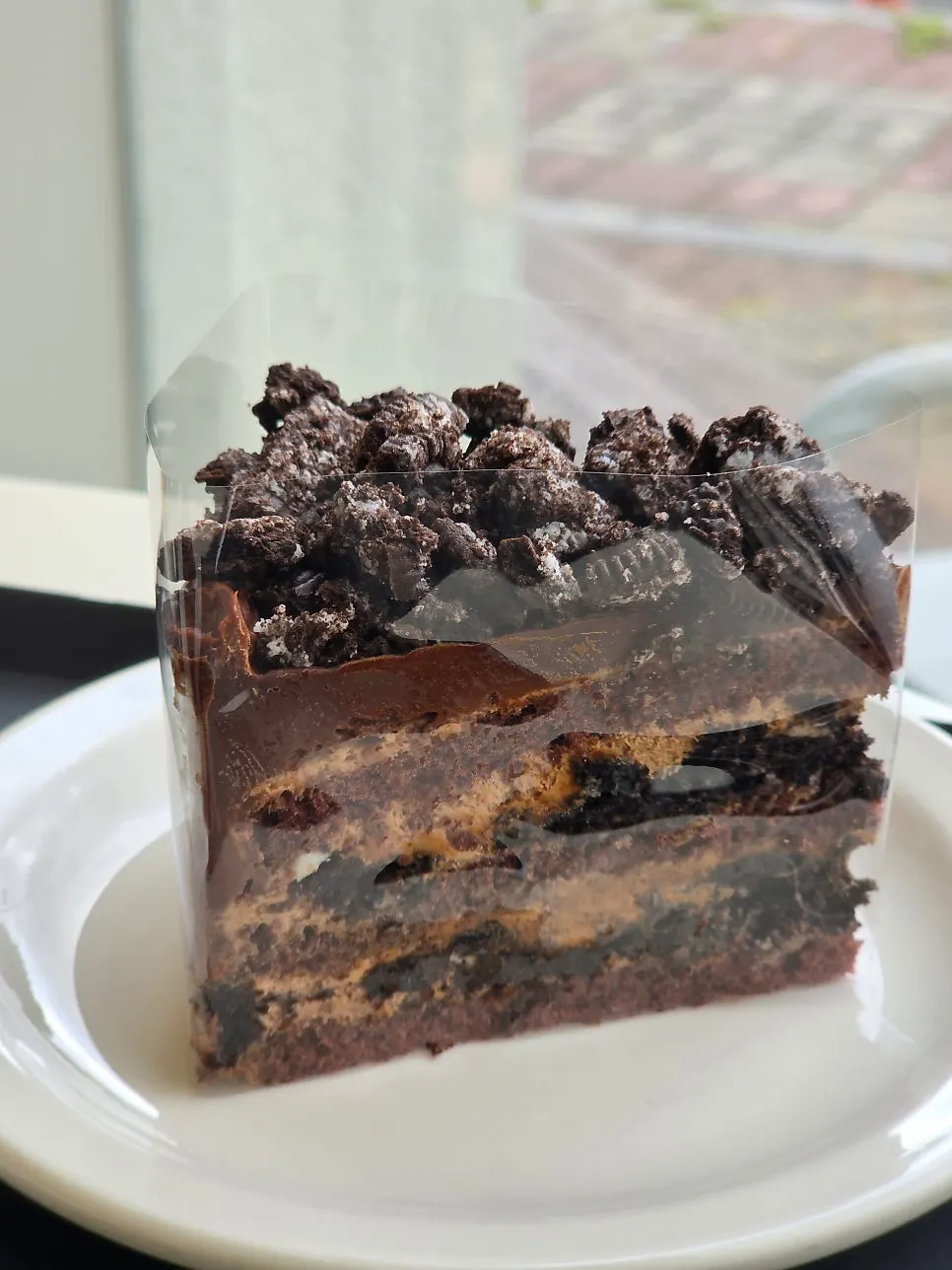 A slice of Oreo chocolate cake