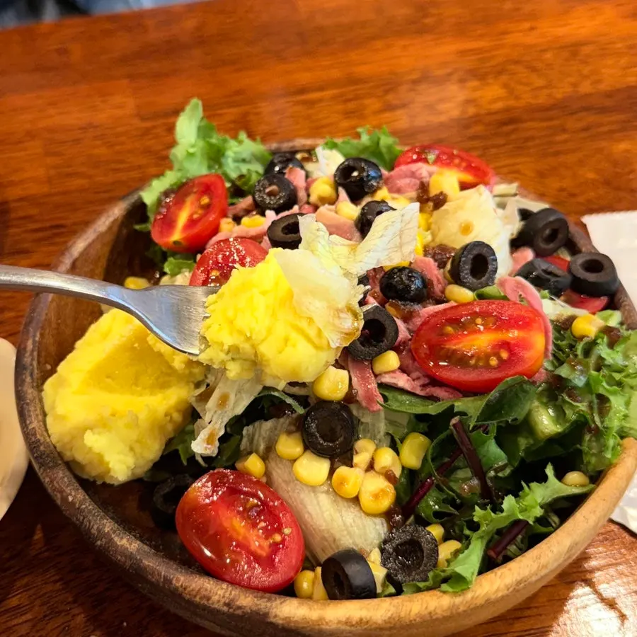 Salad ordered with pizza