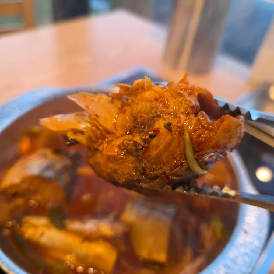 A piece of well-fermented aged kimchi