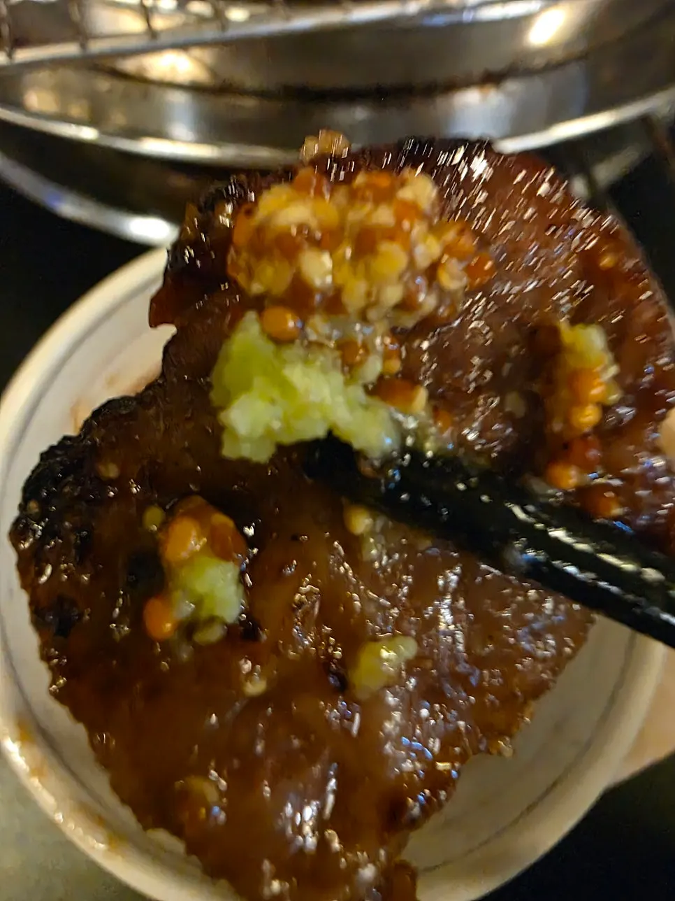 한우 굽기 전 식사 사진