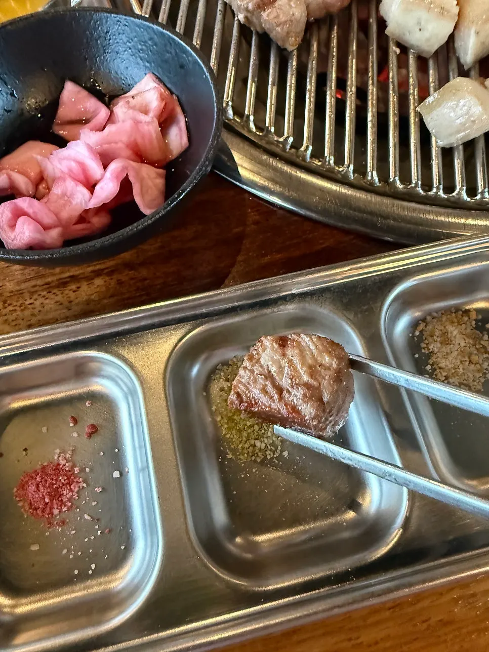 A piece of black pork placed in a wrap