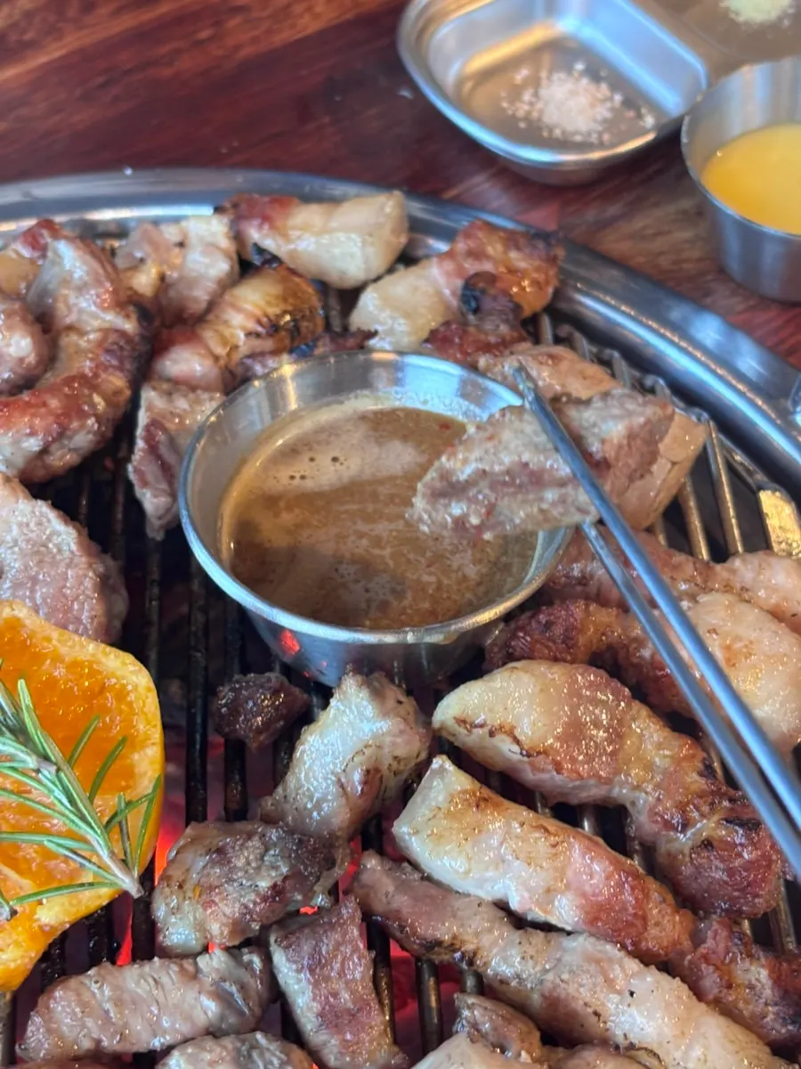 Grilled tangerine served for dessert