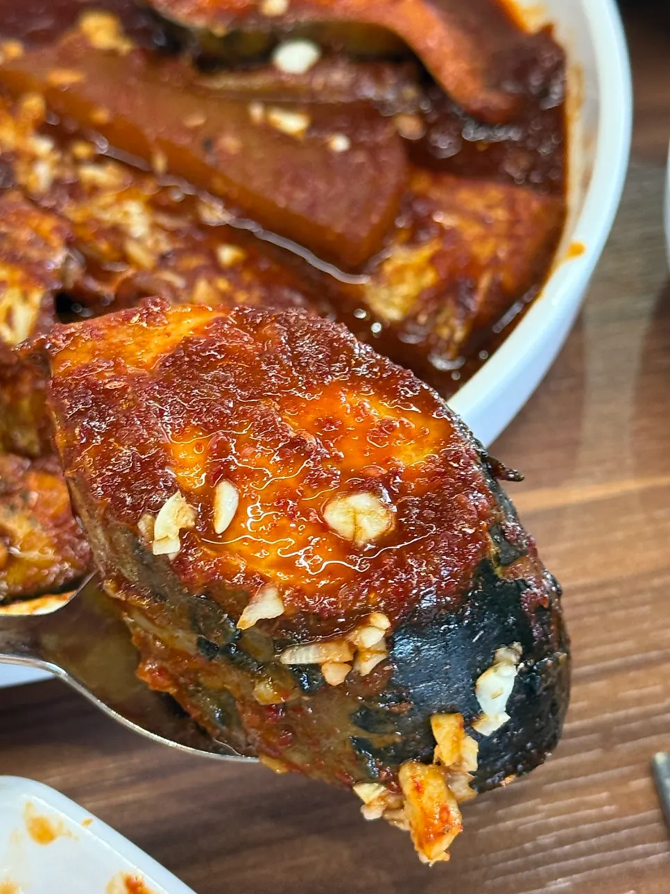 Plump chunk of mackerel stew