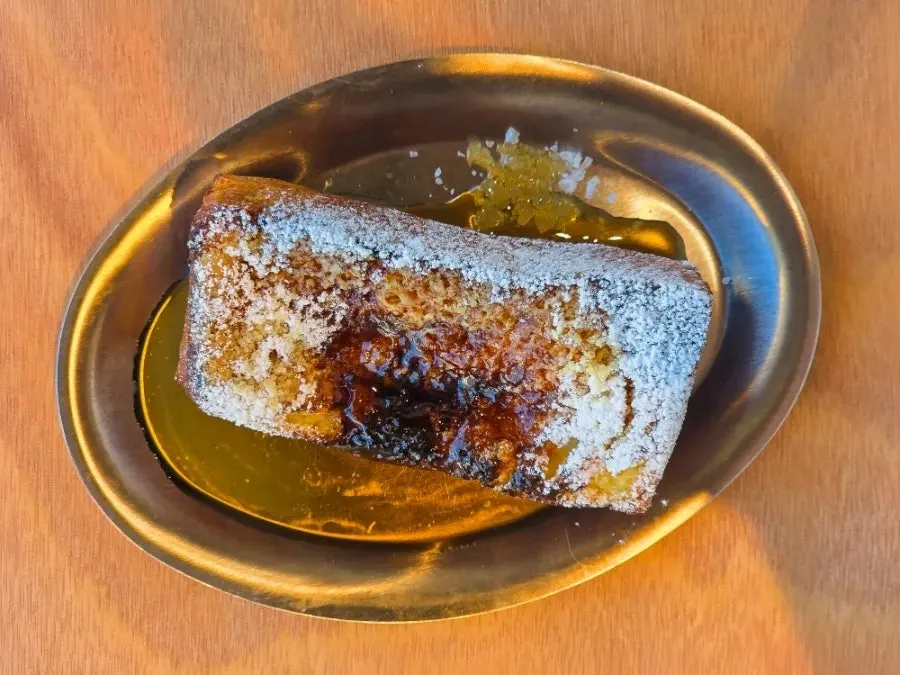 Maldon salt served alongside the French toast