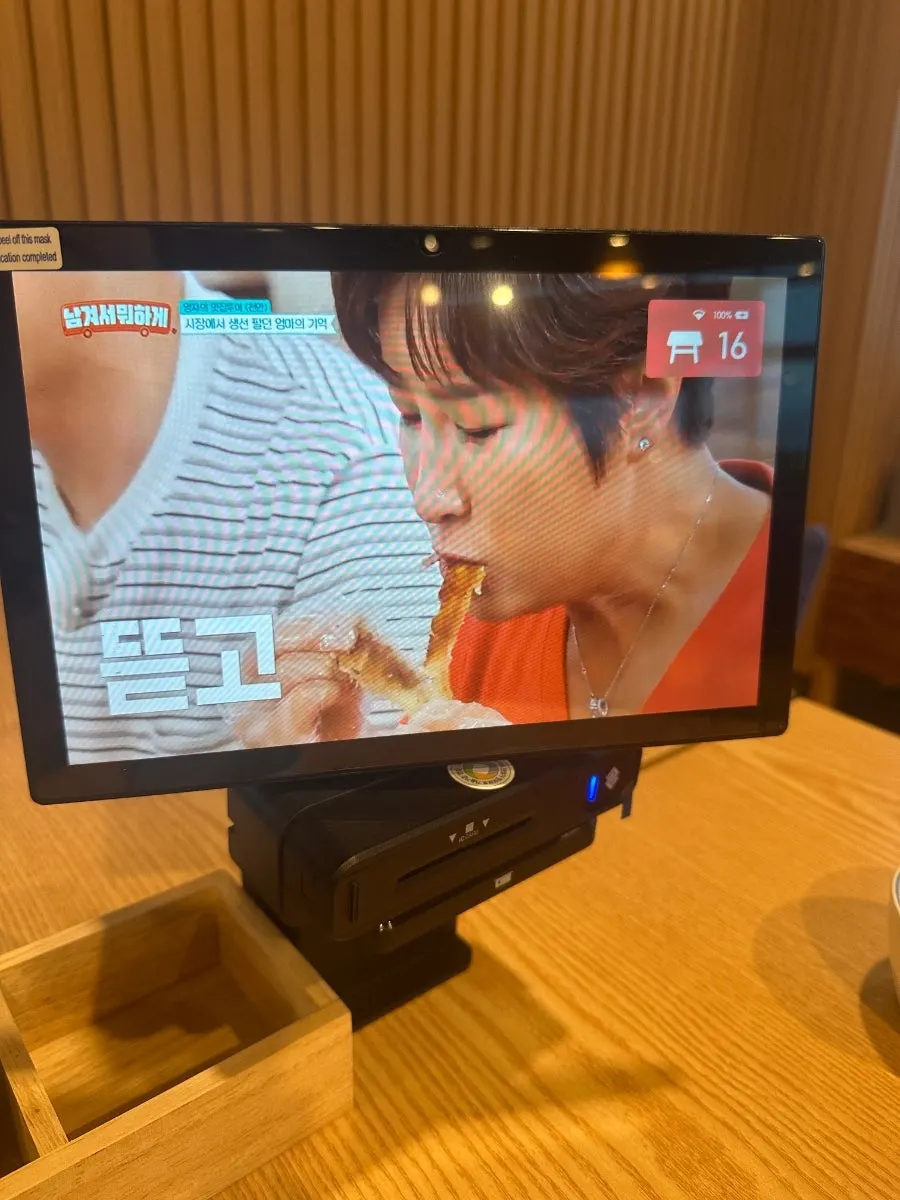 Tablet ordering screen at the table