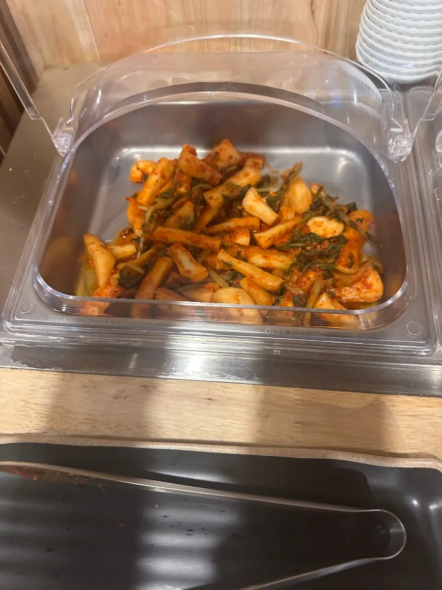 Plate of side dishes from the self-serve bar
