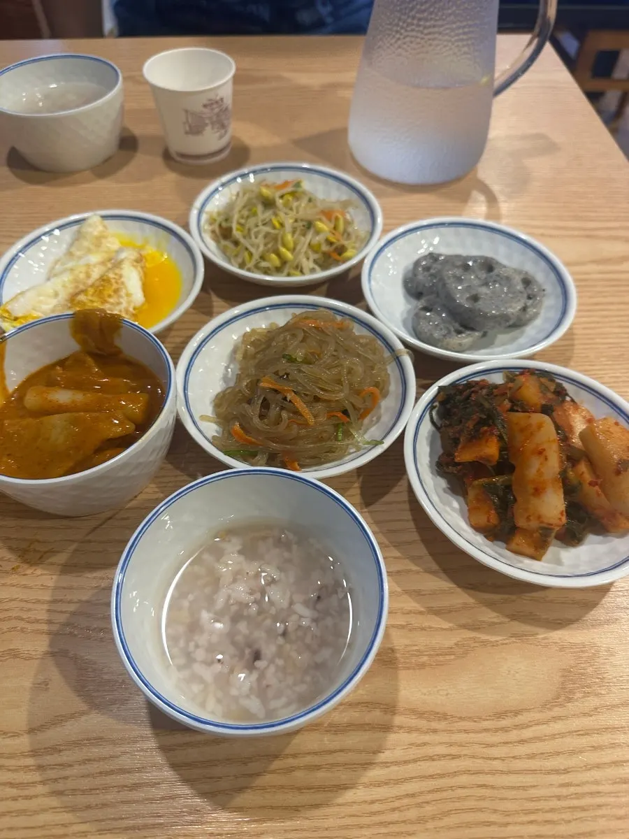 Self-serve bar food on the table before the main dish arrived