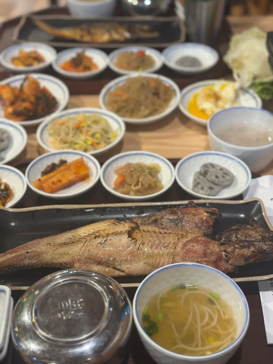 Wood-fired grilled fish with crispy skin