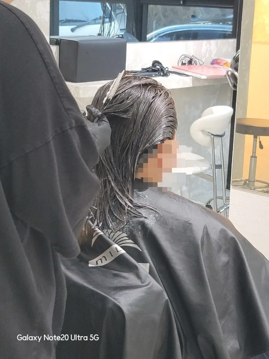 Care process smoothing the whole head of hair