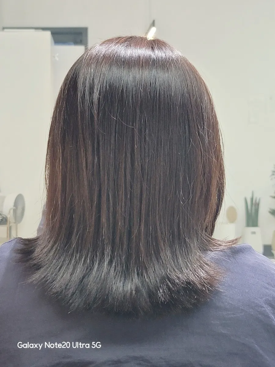 Hair silhouette after the treatment at Boreum Hair Jeju Inje