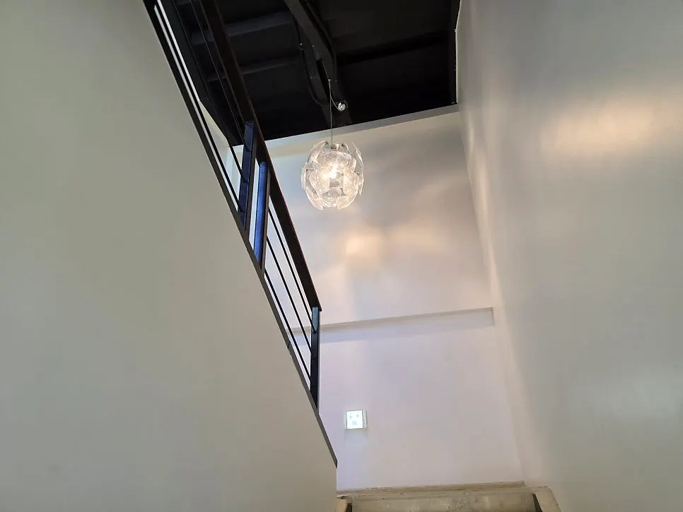 Lighting on the café's 2nd floor staircase