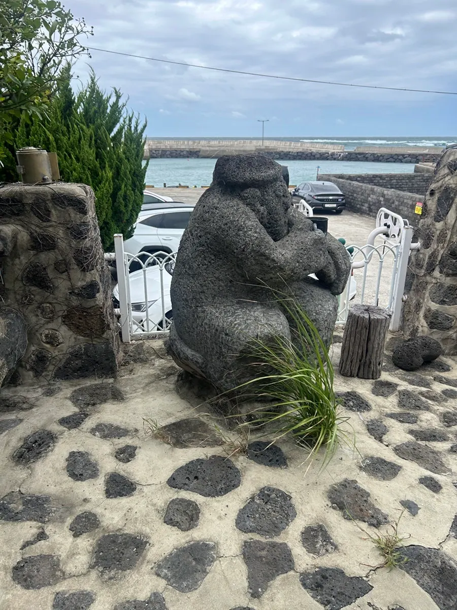 View toward the sea in front of the café