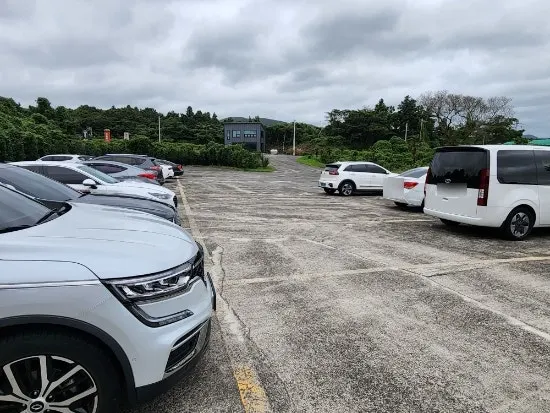 차가 주차된 면주막 주차장 모습