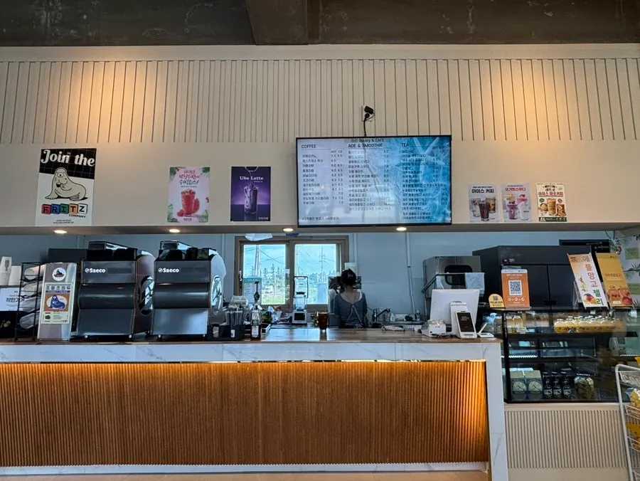 Clean, spacious interior of Lala Cafe
