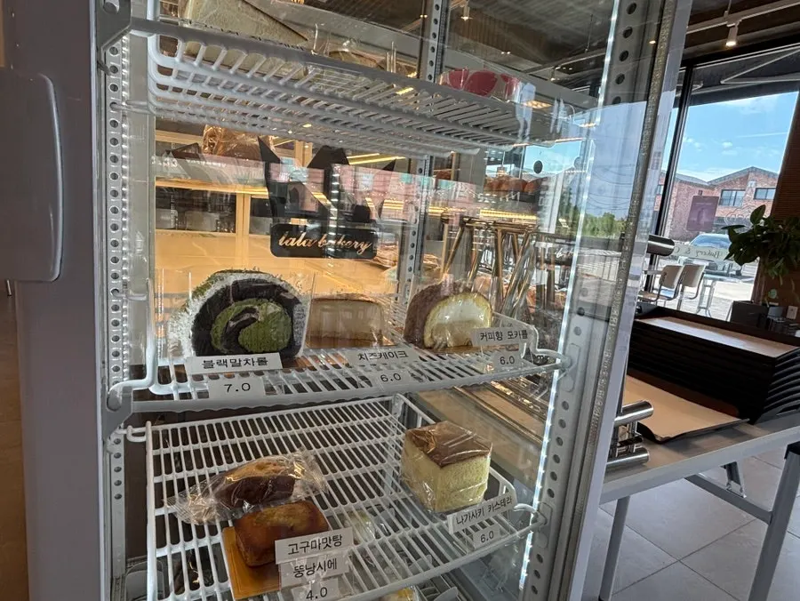 Cake showcase at Lala Cafe
