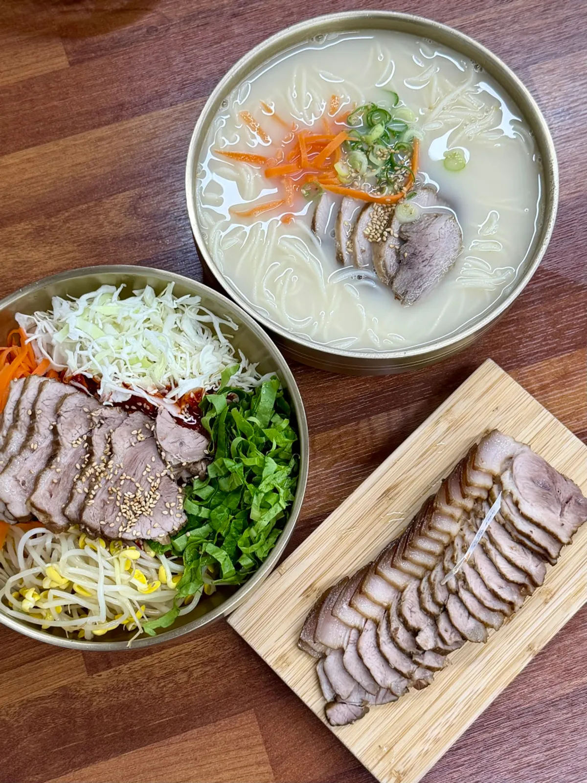 A bowl of pork noodle soup at Myeonjumak Jeju Main Branch in Jocheon, Jeju