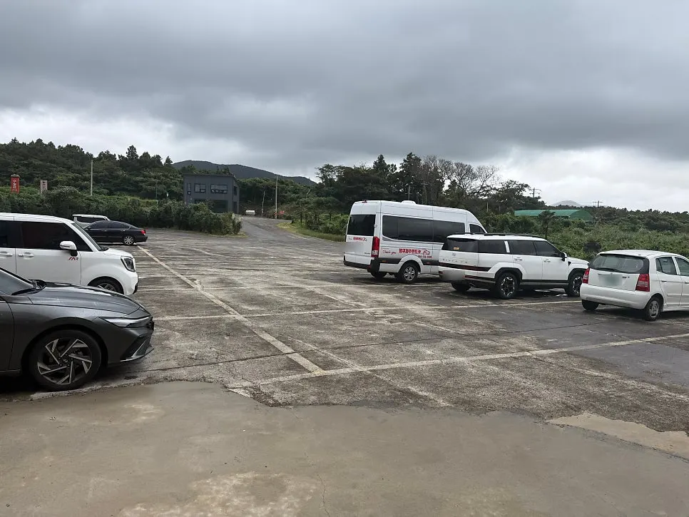 Spacious parking lot in front of Myeonjumak Jeju Main Branch
