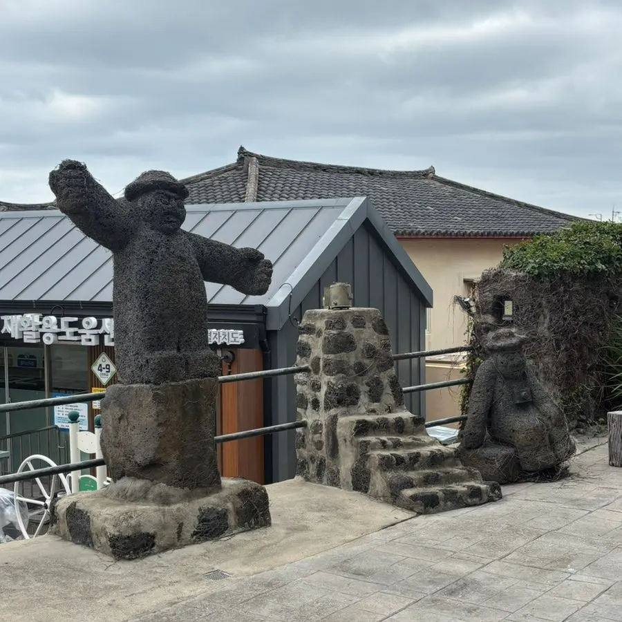Jeju sea scenery near the café entrance
