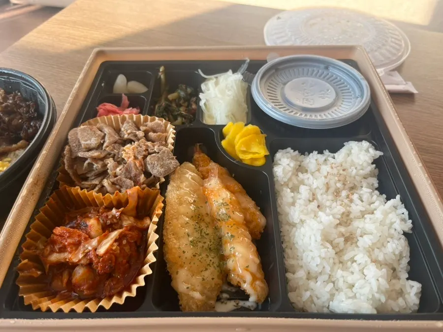 Jungmun lunch box with baby octopus and bulgogi