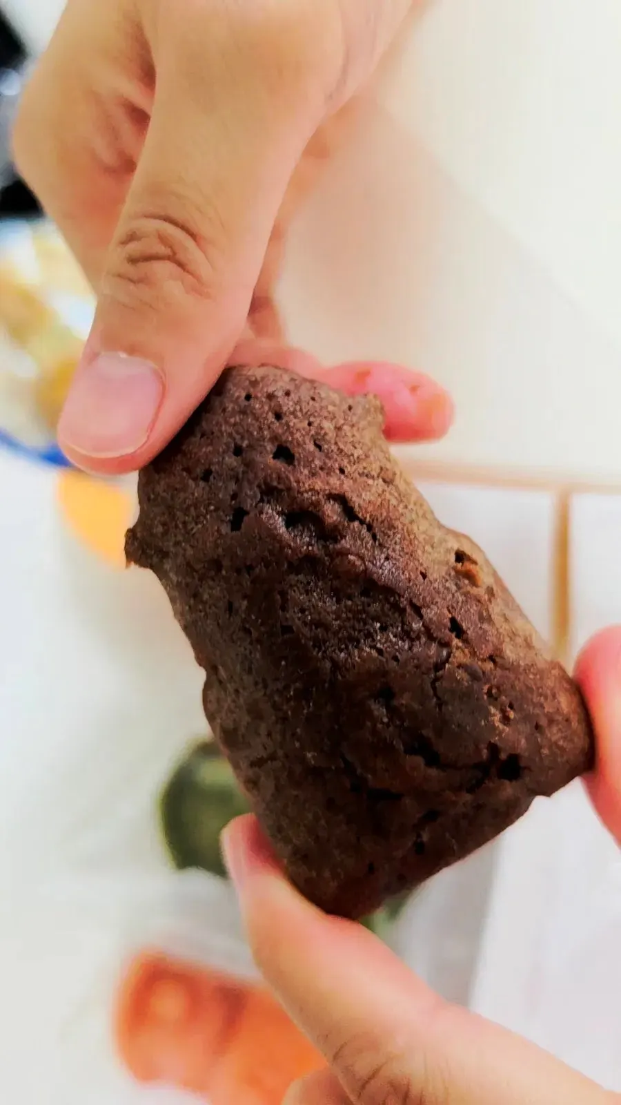 Smooth chocolate madeleine dessert