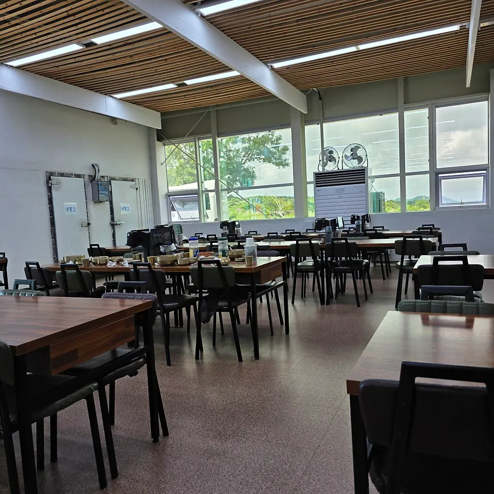 Restaurant interior with generously spaced tables