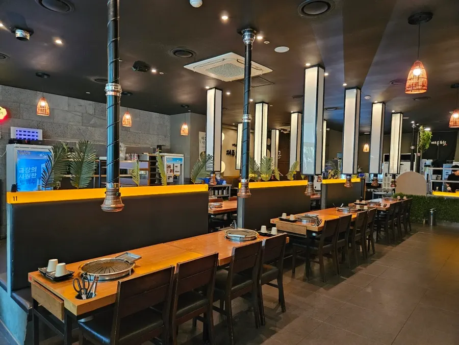 Interior with widely spaced tables