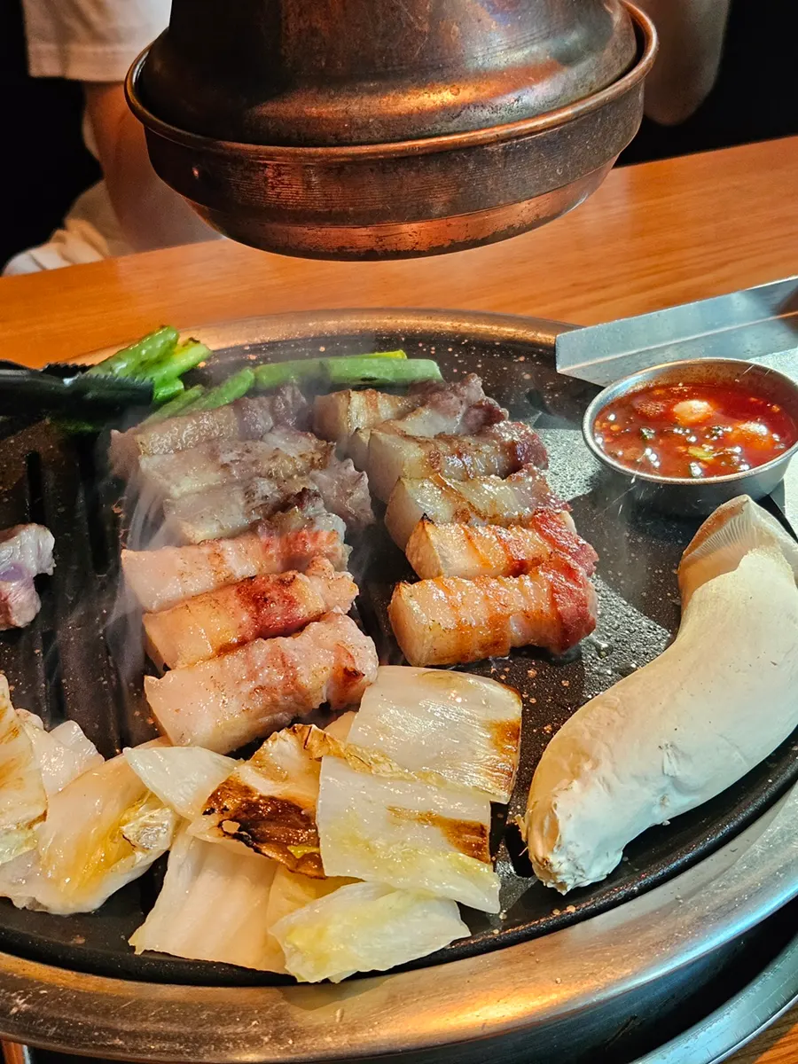 Seafood doenjang stew with shrimp and clams