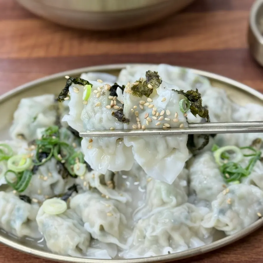 A plate of water dumplings ordered as a side