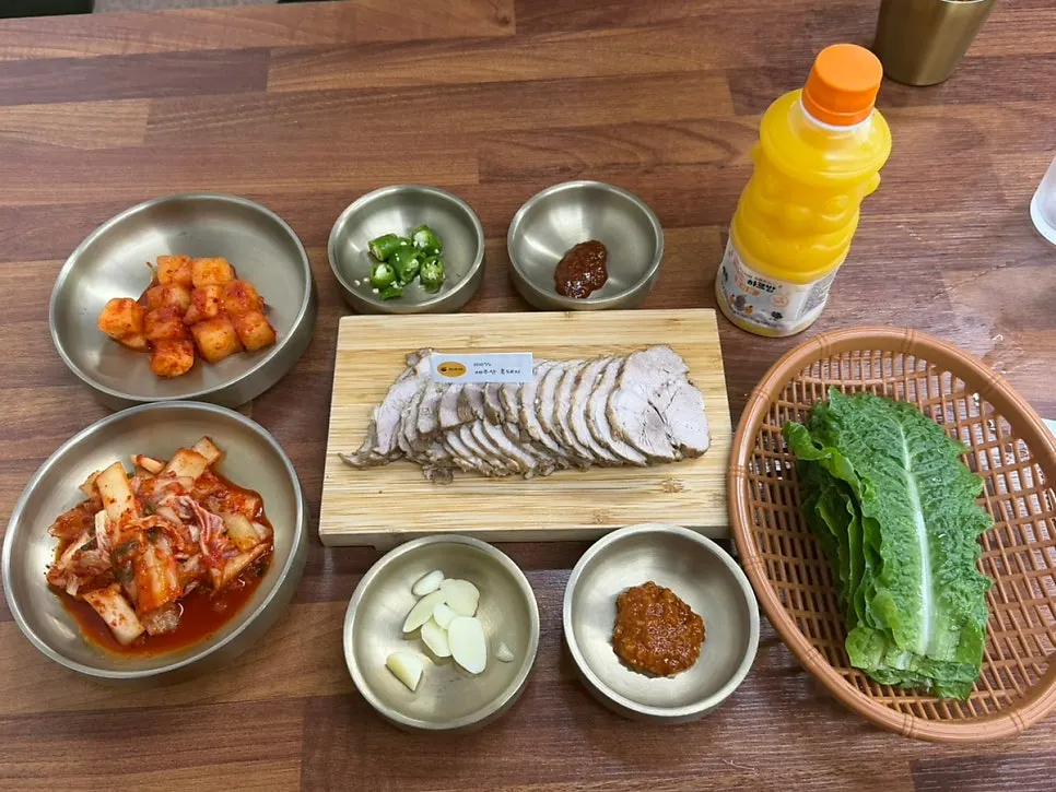 제주무우차와 주문 메뉴 상차림