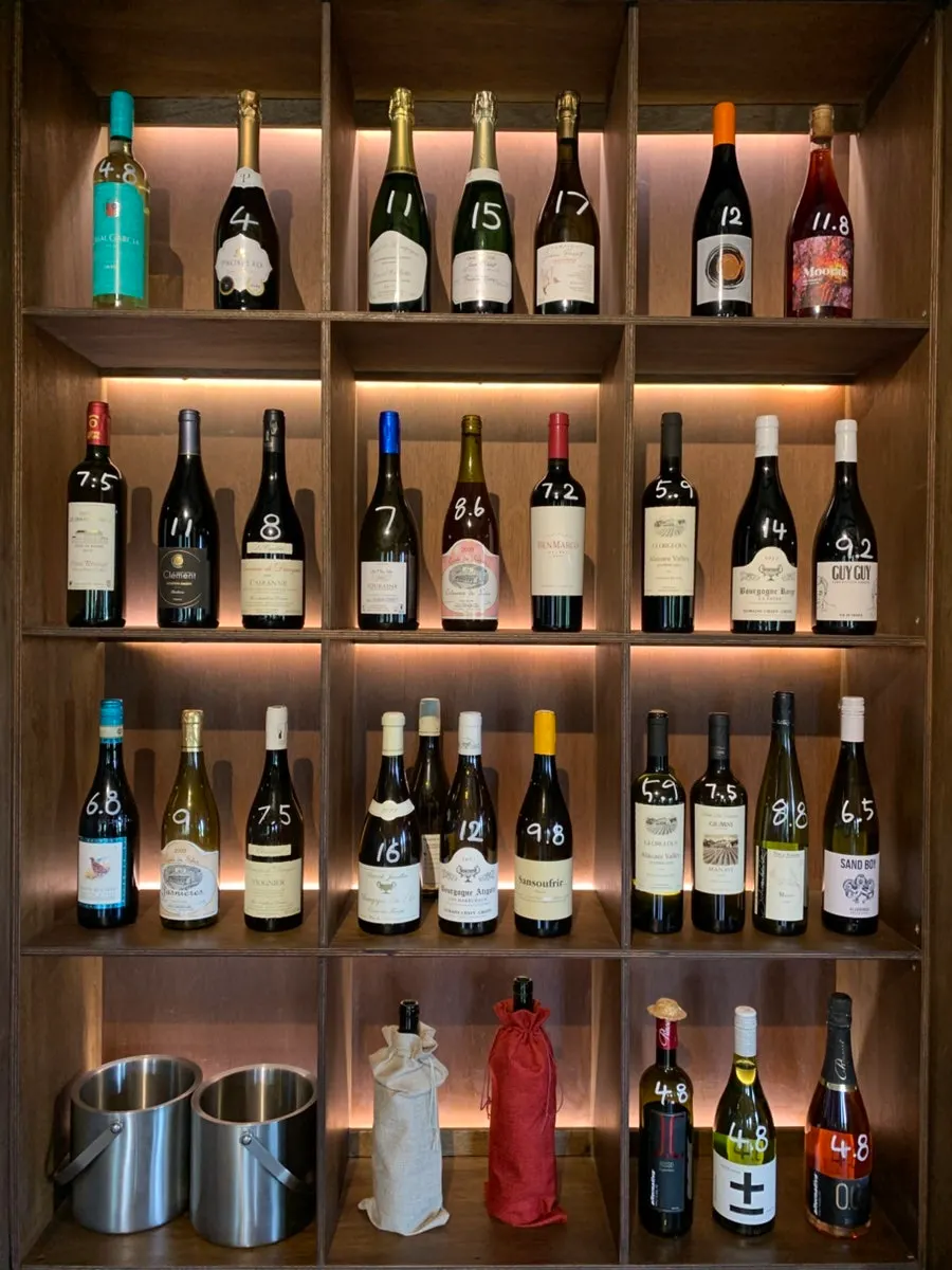 Wine list and by-the-glass menu
