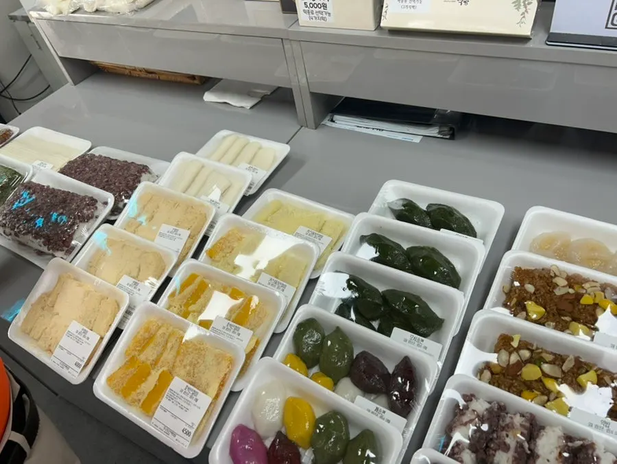 A corner of the shop with gift packaging boxes
