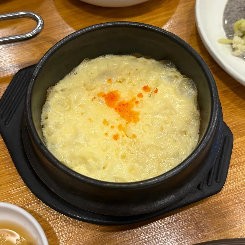Fluffy steamed egg side dish