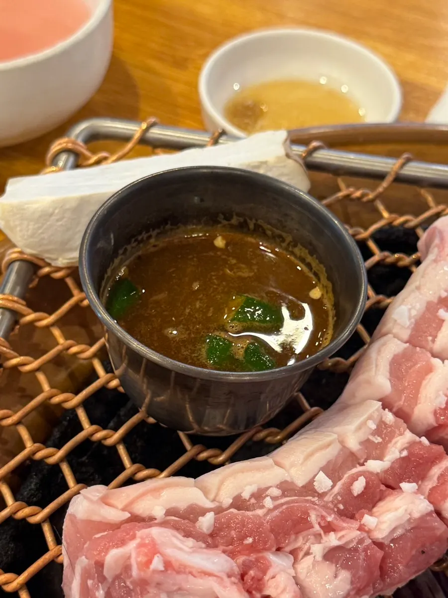 Seafood doenjang stew with blue crab