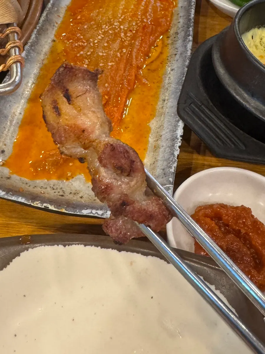 Fresh raw ribs grilled to a golden brown